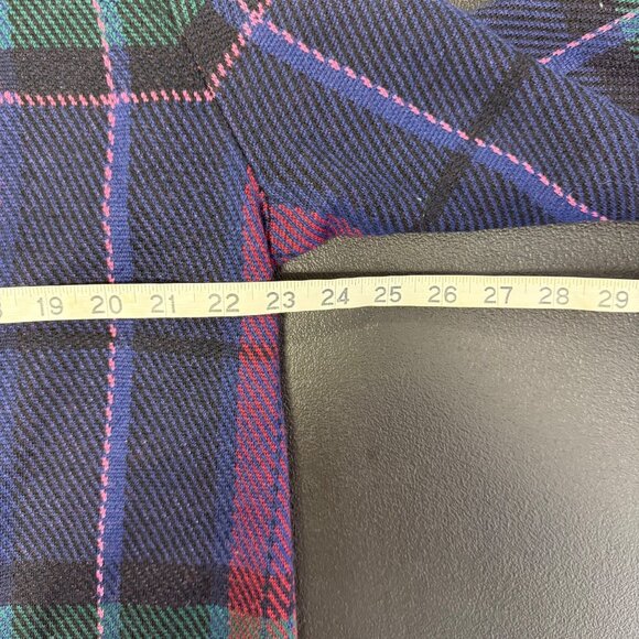 Talbots Womens Plaid Open Front Blazer Cardigan XLP Pure Merino Wool Colorful - Picture 4 of 7